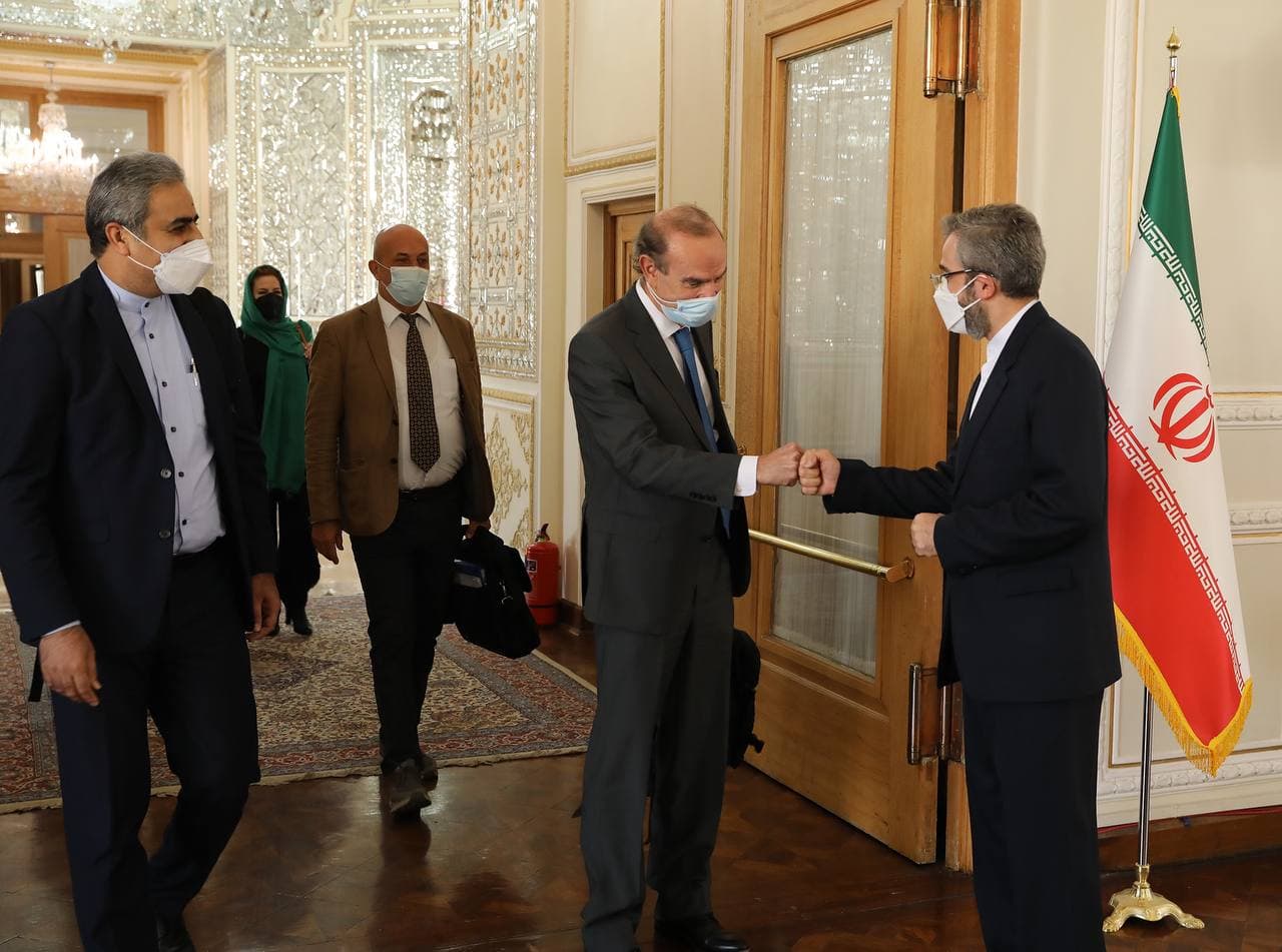 Enrique Mora, Deputy Director of the EU Action Service, meets with Ali Bagheri, Iranian Deputy Foreign Minister